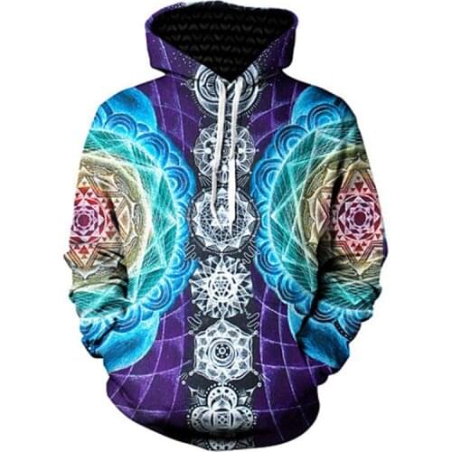 Psychedelic 3D Printed Jacket Trippy Visionary Mandala Chakra Print Hoodies Men/women Hipster Tracksuits Boys Oversized Cloting