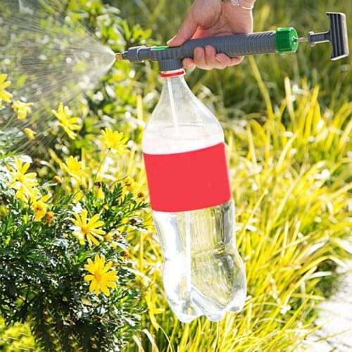 High Pressure Air Pump Sprayer Adjustable Drink Bottle Spray Head Nozzle Manual Garden Watering Tool