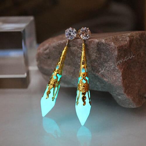 NEW Crystal column Ear Cuff GLOW in the DARK Rhinestone Cutout crystal Ear Stud Colors arrow Earring Earrings WOMEN girl gift