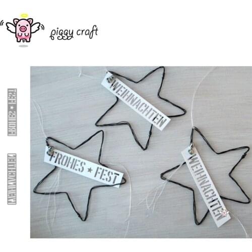 Piggy Craft metal cutting dies cut die mold Weihnachten frohes fest Scrapbook paper craft knife mould blade punch stencils dies