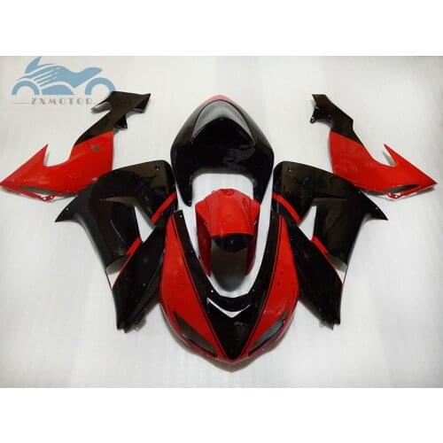 Top selling fairing kit for Kawasaki Ninja ZX 10 R 06 07 red black road racing fairings set ZX 10R 2006 2007 motorcycle parts