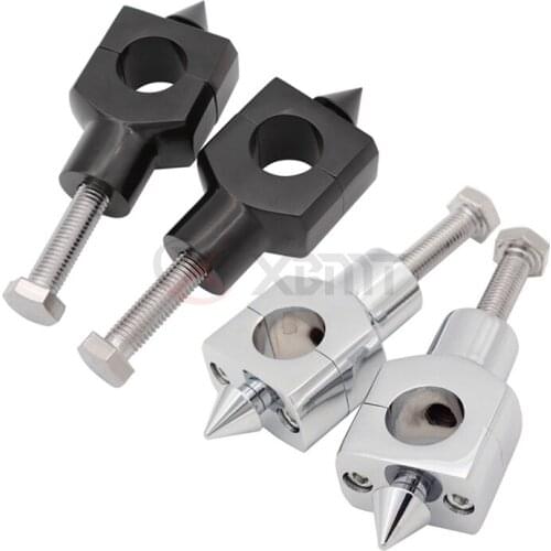 1" 25mm Motorcycle Black/Chrome Handlebar Risers For Honda Yamaha Kawasaki Suzuki Custom Chopper Bobber