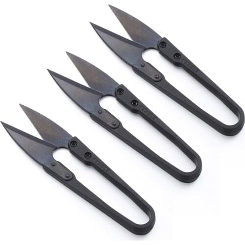 1PC Black Carbon Steel U-shaped Scissors Thread Wire Cutter Sewing Snips Embroidery Tailor Multifunction Cutters Sewing Craft