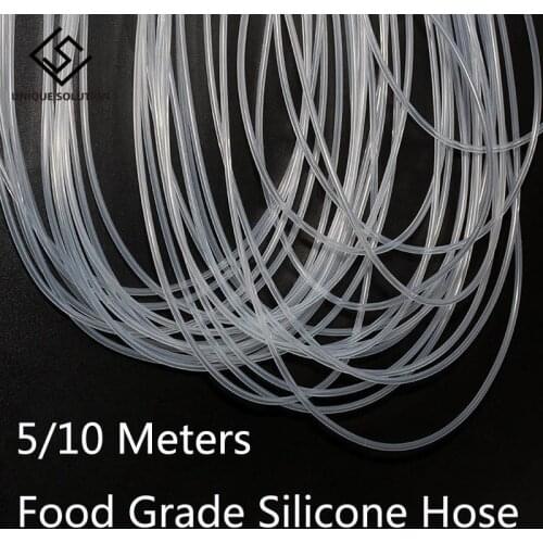 10M Food Grade Silicone Hose Tube Capillary Transparent Fine Silicone Rubber Hose ID 0.5-4mm / OD 1-8mm Flexible Silicone Tube