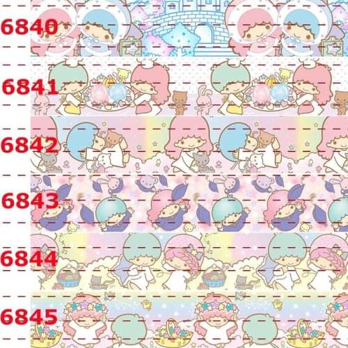 10yards -different sizes -Japanese style Grosgrain ribbon - little twin star pattern printed ribbon