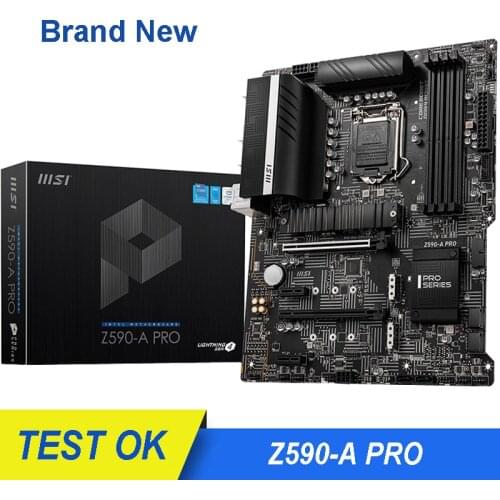 100% New For MSI Z590-A PRO Motherboard LGA 1200 Intel Z590 DDR4 128GB PCI-E 4.0 M.2 Original ATX Intel Desktop Mainboard