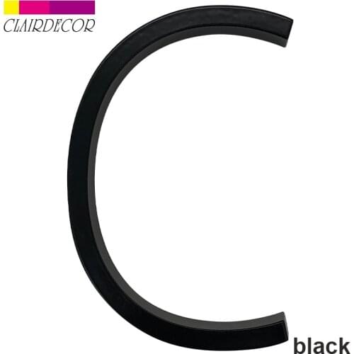 5 in Floating House Number #0-9 Letter C Name Plate Door Alphabet Letters Dash Slash Sign 5 Inch.Zinc Alloy Black