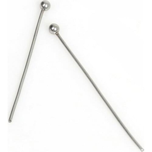 High Quality 50pcs Ball Pin Jewelry Findings Stainless Steel Head Pin for Earrings Jewelry Making