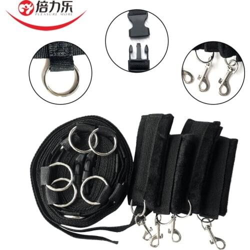 8Pcs/Set Erotic Fetish Restraint Bandage Sex Toys For Couples Adjustable Sex Restraint Belt Handcuffs BDSM Sex Products Kits