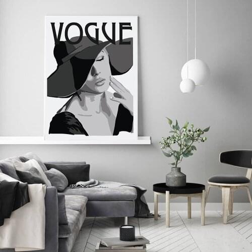 Boho Abstract Fashion Cover Woman Poster Canvas Painting Black White Art Print Modern Wall Picture For Living Home Room Decor