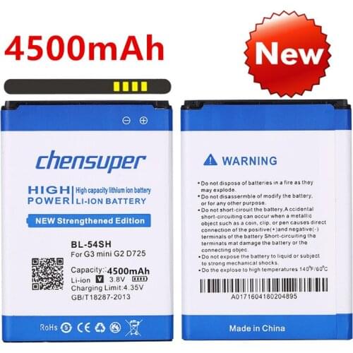 2pcs/4500mAh BL-54SH Battery For LG Optimus G3 Beat G3mini G3 mini G3S B2MINI D725 D728 D729 D722 D22 BL-54SG Battery