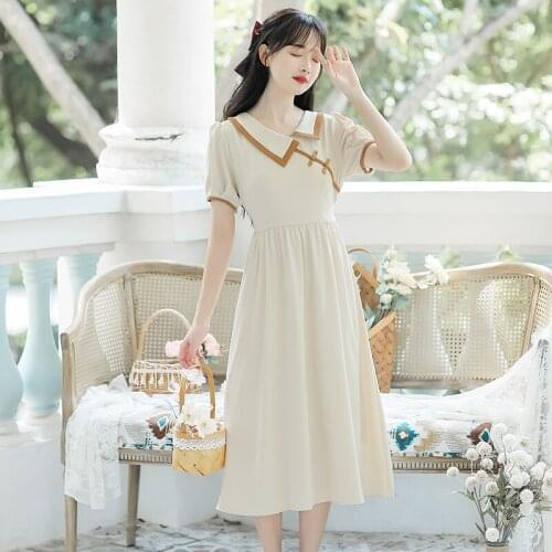 Irregular Chic Fashion Lapel Robe Femme Summer Retro Dresses Chinese Style Sweet Cheongsam Improved Elegant Dress