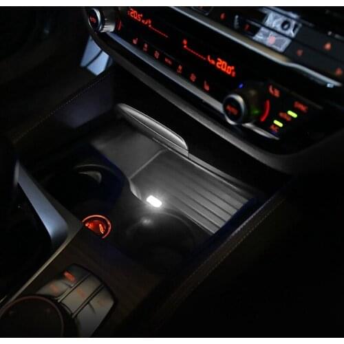 Car Cup Holder Storage Box USB Ambient Light Decorative For-BMW E46 E90 E60 E39 F30 F10 F20 X5 G20 G30