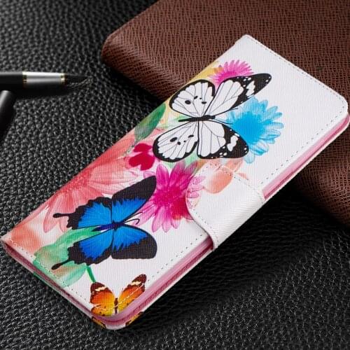 Wallet Phone Cover Painted Leather Flip Case For Redmi Note 10 Pro 10S 9 8 8T 9A 9C 8A Mi 11i 10T Lite 6 Poco F3 M3 X3 NFC D07G