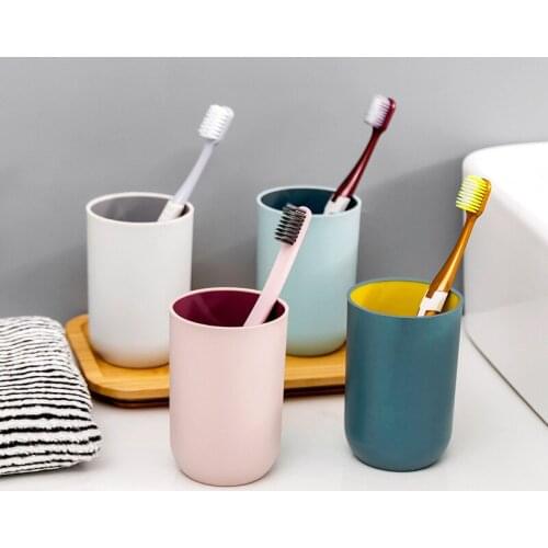 Europe Style Bathroom Home Simple Couple Tooth Mug Non-Slip Without Cover Two-Color Washing Cup Creativity