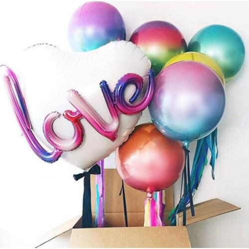 10pcs 22inch Gradient Color 4D Helium Balloon Birthday Wedding Party Decoration Balloon Photo Props Baby Shower Kids Toys