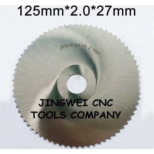 HSS circular slitting saw blade milling cutter 125mm out dia * 2.0mm thickness*27mm inner dia * standard teeth no