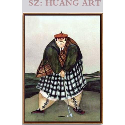 High skill aritist Handpainted Art Abstract Golf Playing Oil Paintings Canvas Wall Sticker Abstract Wall Picture for Home Decor