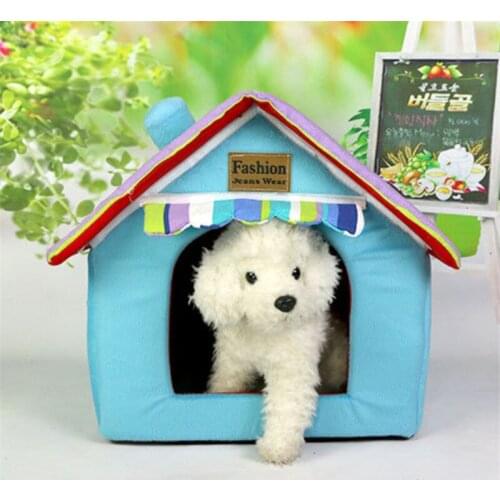 Creative Foldable Dog Bed Pet House Washable Cat Litter Soft Winter Warm Cushion For Small and Large Dogs Removable Puppy Tent
