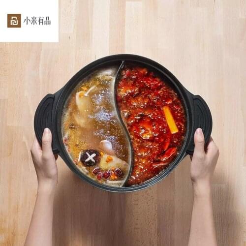 Xiaomi Zhiwuzhu Cooking Pot For Induction Cooker Two-flavor Hot Pot Household Non-stick Hot Pot Kitchen Cookware 4L Twin Divided