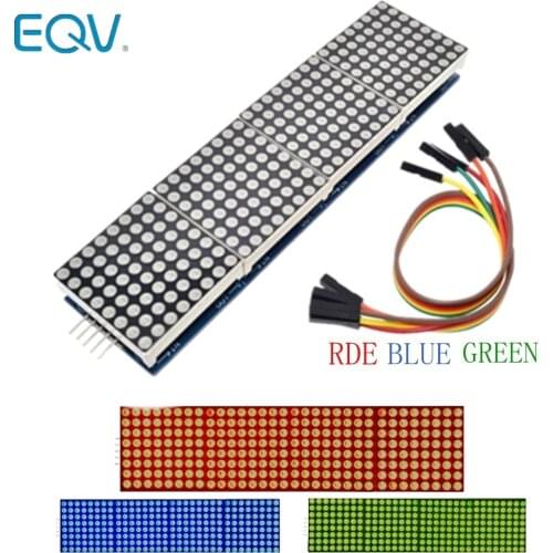 MAX7219 Dot Matrix Module For Arduino Microcontroller 4 In One Display with 5P Line Red Green Blue