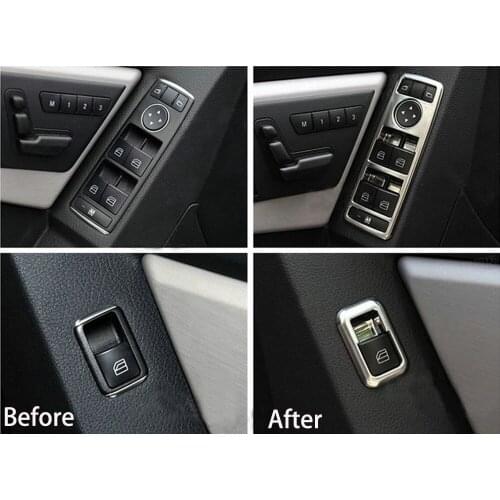 Car Interior Matt Chrome Door Window Switch panel cover trim for Mercedes Benz C GLK Class W176 W246 W204 W212 W218 X204