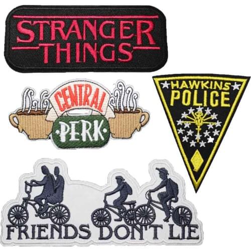 STRANGER Things Friendship Friends Hawkins Police Novelty Iron On Embroidered Clothes Patch For Clothing