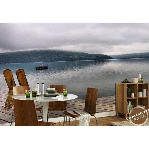 Custom 3D large murals,the lake quiet beautiful scenery , living room sofa TV wall bedroom background wall paper