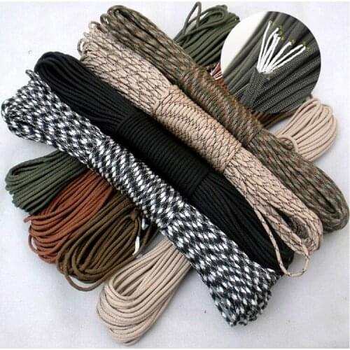 Dia.4mm 7 Stand Cores Paracord for Survival Parachute Cord Lanyard Camping Climbing Safety Rope Hiking Clothesline Camping Rope