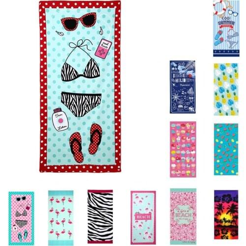 2021 New Style 70cm x 150cm Summer Swimming Beach Towels Skin-friendly Fadeless Polyester Extra Large Bath Towel for Dorm