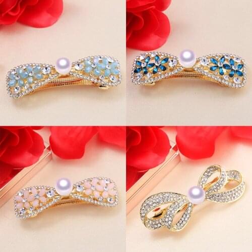 Bow Knot Hairpin Findings Hair Clip Base Settings Hair Jewelry Parts Fittings Charm Accessories for Pearl Crystal Jade