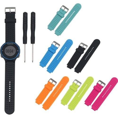 Silicone Replacement Belt Wrist Band Watch Strap with Tool Set for Garmin Forerunner 220 230 235 630 620 735 Approach S20 S5 S6