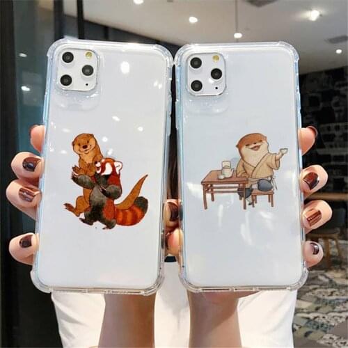 Cute cartoon otter Phone Case For iPhone X XS MAX 6 6s 7 7plus 8 8Plus 5 5S SE 2020 XR 11 11pro max Clear funda Cover