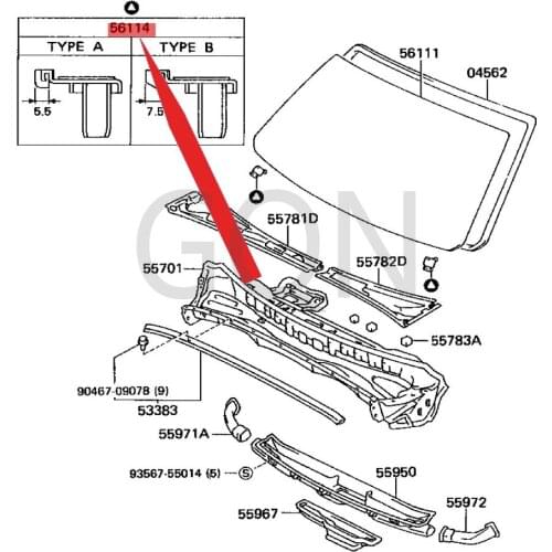 Windshield stopper 1987-Toy ota CRO WN buckle buckle clip tightness adjustment joint buckle extender locator square