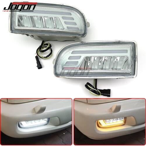 2pcs LED Daytime Running Light Front Bumper Fog Lamp For Toyota Land Cruiser 100 LC100 FJ100 1998 -2007 Car Accessories