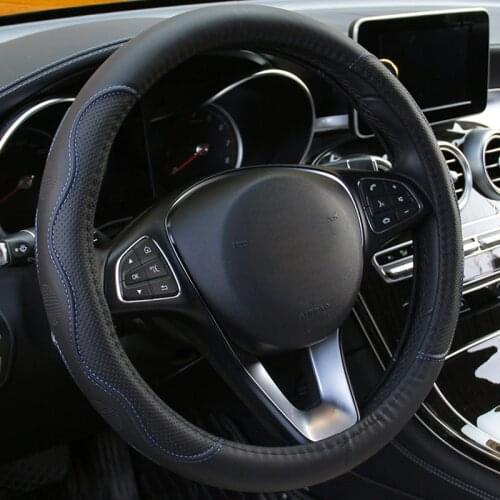 Universal Car PU Steering Wheel Cover Leather Anti-slip Skidproof Durable 38CM for Chevrolet Orlando Spark Aveo Captiva Cruze