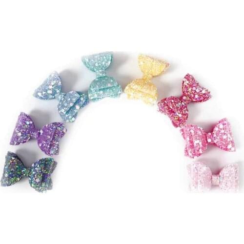 Thumbelina Diamond Glitter Princess Hairgrips Glitter Hair Bows with Clip Dance Party Bow Hair Clip Girls Hair Accessories