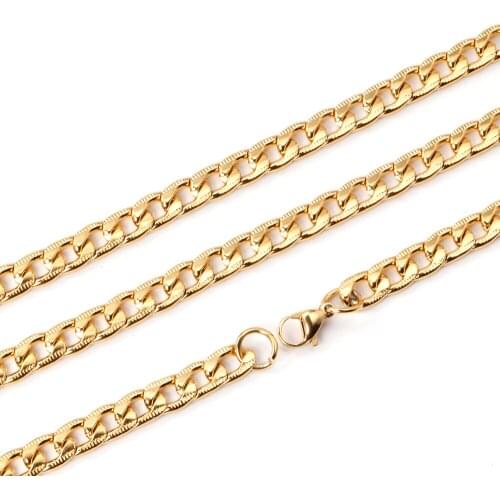 ASON Wholesale 6mm/8mm10mm Width Link Chain Necklaces Length 20inch/22inch/24inch Stainless Steel Fashion Lobster Chain Jewelry