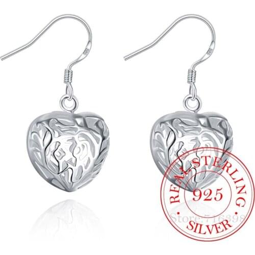 Korean 925 Sterling Silver Cute Hollow Heart Vintage Long Tassel Dangle Earrings For Women 2020 Engagement Wedding Jewelry Gift