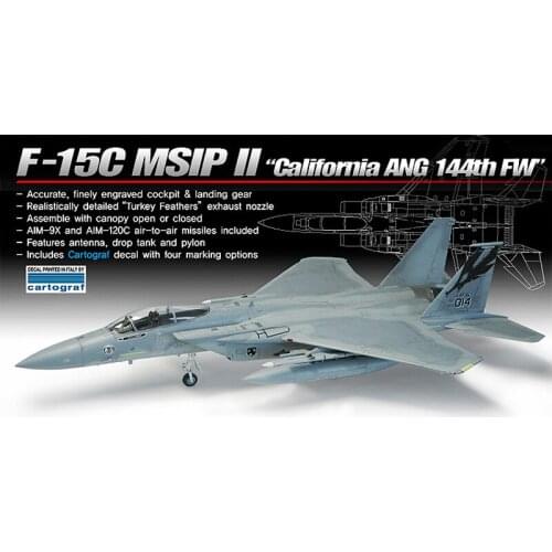 1/72 American F-15C MSIP2 Eagle Fighter Assembling Kit Model DIY Military Model Decoration Collection 12531