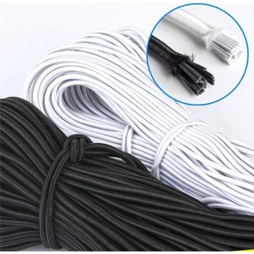 1MM/1.5MM/2MM/2.5MM/3MM/4MM High-Quality White Black Round Elastic Band Elastic Line Rope Rubber Band DIY Sewing Accessories 5m