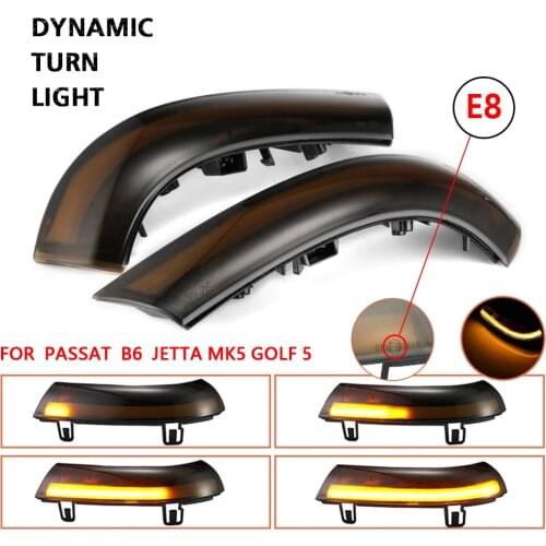 2pcs Dynamic Flowing Side Mirror LED Turn Signal Light For VW Passat B5.5 B6 R36 R32 Jetta MK5 Golf 5 GTI Sharan SuperB