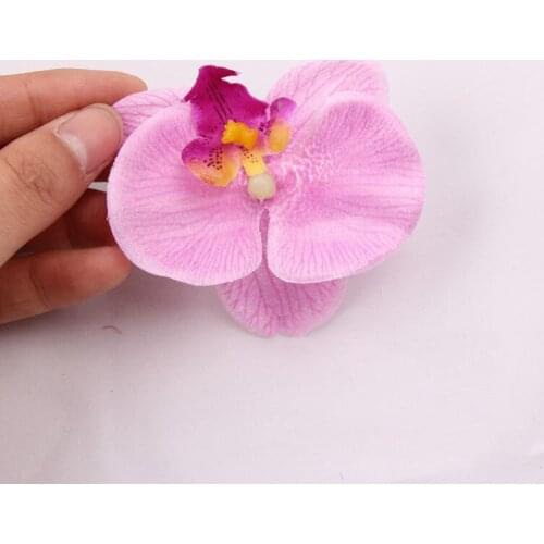 200PCS Artificial orchid Phalaenopsis flowers Flower Heads Decoration for Wedding Party Banquet Decorative Flowers