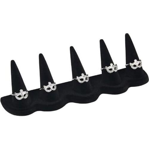 5pcs Solid Color Plastic Finger Cone Fingertip Ring Stand Display Showcase Holder Storage Jewelry Organizer For Store Windows