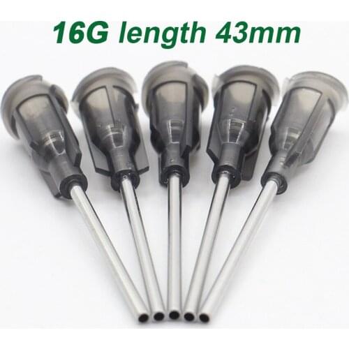 50pcs 16G length 43mm Precision passivated S.S. Dispense Tip with PP Safetylok hub, glue dispenser needles