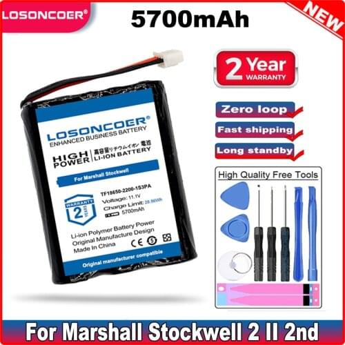 LOSONCOER TF18650-2200-1S3PA 5700mAh Battery for Marshall Stockwell 2 II 2nd