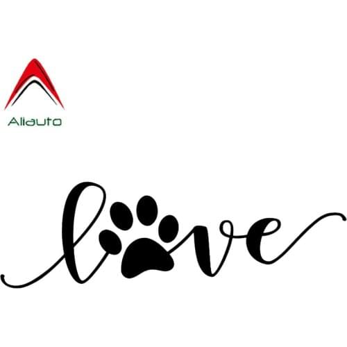 Aliauto Cartoon Car Sticker Love Dog Footprints Automobile Waterproof Vinyl Decals for Suzuki Sx4 Touran Hyundai Lada,13cm*4cm