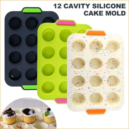 Non Stick Cake Baking Mold Silicone Cake Bread Mold Miffin Cupcake Baking Pan Reusable Cookies Cupcake Bakeware Pan Tray Tools
