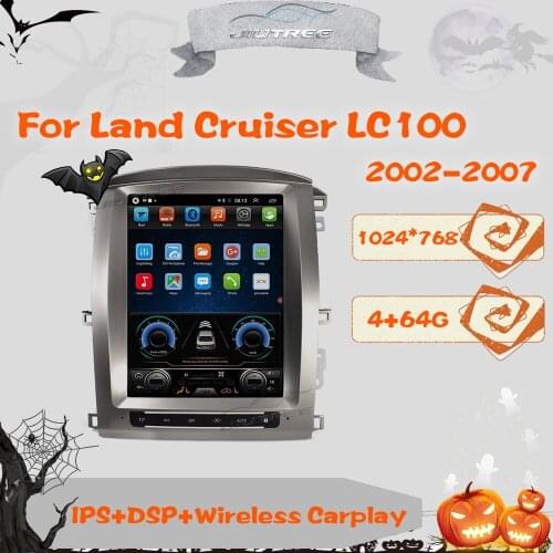 2din Android Car Radio For TOYOTA LAND CRUISER LC100 2003-2007 Tesla style Car multimedia Player stereo tape recorder DSP Carpla