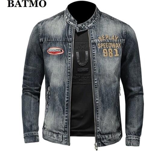 BATMO 2021 new arrival spring high quality cotton denim jackets coat men,casual jackets,plus-size M-5XL,H06196